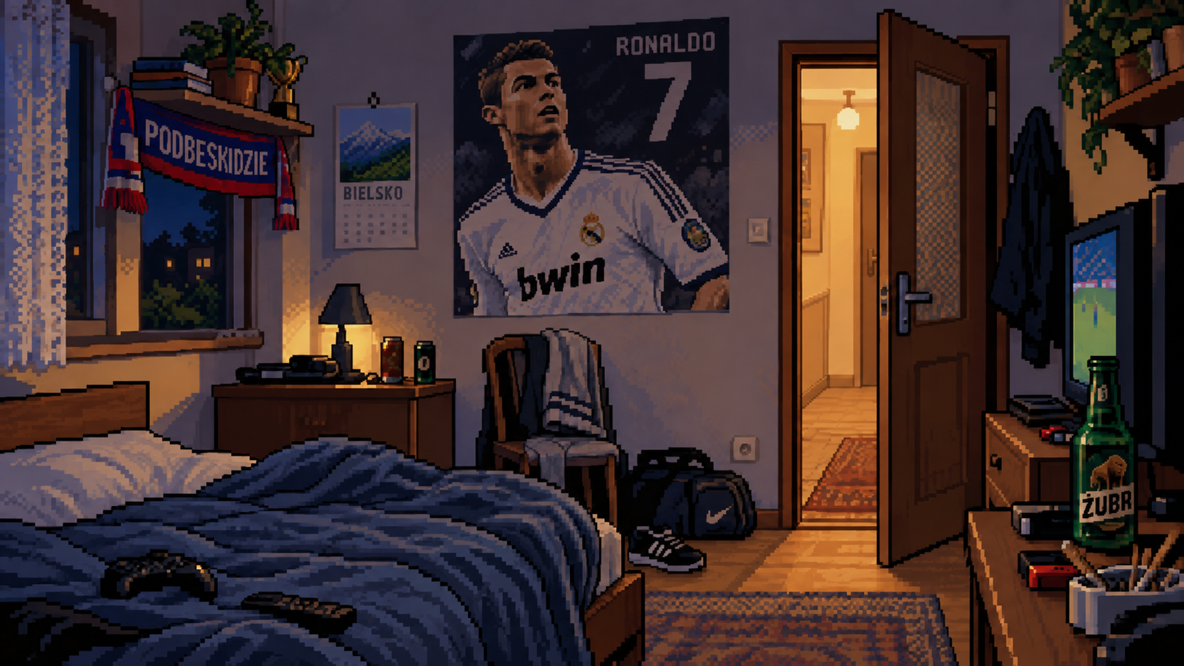 Pokój Dawida u Pani Kasi, z plakatem Ronaldo