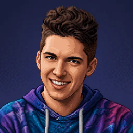 Pixel-artowy portret Dawida Sordyla